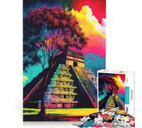 Puzzle da 1000 pezzi di Chichen Itza, gioco rompicapo, decorazione per la casa, con pezzi di forma casuale completamente ad incastro 38x52cm
