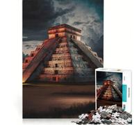 Puzzle da 1000 pezzi di Chichen Itza per ragazzi, giochi per famiglie, migliora la memoria, con poster e foglio di curiosità abbinati 38x52cm