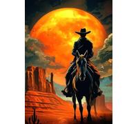 Puzzle da 1000 pezzi di cowboy occidentale, puzzle artistico del deserto al tramonto con poster, puzzle vintage western 50,8 x 71,1 cm, per adulti e famiglia, regalo unico per gli appassionati di
