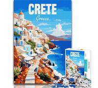 Puzzle da 1000 pezzi di Creta, Grecia, per adolescenti, giocattolo educativo ideale come regalo per tutta la famiglia, 38x26cm