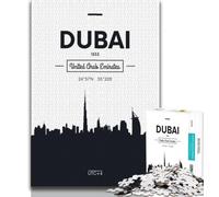 Puzzle da 1000 pezzi di Dubai, Emirati Arabi Uniti, per adolescenti, gioco stimolante e per famiglie, con pezzi completamente interconnessi e di forma casuale, 38x26cm