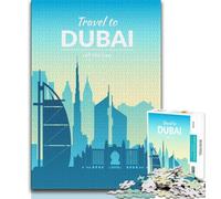 Puzzle da 1000 pezzi di Dubai, Emirati Arabi Uniti, per adulti e ragazzi, difficile da completare ma divertente e umoristico gioco educativo per compleanni, 38x26cm