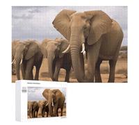 Puzzle da 1000 pezzi di elefanti famiglia puzzle personalizzati in legno per adulti foto puzzle arte da appendere alla parete decorazione per compleanno, matrimonio, San Valentino, anniversario