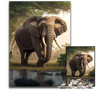 Puzzle da 1000 pezzi di elefanti per adulti, attività per famiglie, decorazioni fai da te per la casa, regalo di Natale 50x75CM/19,68x29,52 pollici