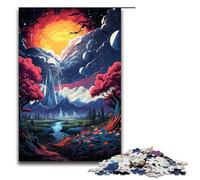 Puzzle da 1000 pezzi di fantasia spaziale paesaggio psichedelico colorato puzzle in legno giochi educativi decorazione per la casa 75x50 cm