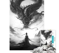 Puzzle da 1000 pezzi "Di fronte al drago" - Gioco avvincente per coltivare la pazienza rilassante educativo ideale come regalo di Babbo Natale segreto (Dimensioni 50x75cm)