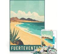 Puzzle da 1000 pezzi di Fuerteventura in Spagna, gioco impossibile, taglio di precisione, con pezzi di forma casuale completamente ad incastro 38x52cm