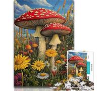 Puzzle da 1000 pezzi di funghi colorati per adulti e adolescenti, aiuta il cervello a esercitare i giocattoli avvincenti per coltivare la pazienza, adatto alle coppie (75x50cm)