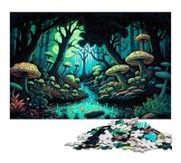 Puzzle da 1000 pezzi di Funghi Magici in cartone, decorazione fai da te, sfida per il cervello, per adulti, famiglia, regalo di Natale 26X38CM/10,23x14,96 pollici