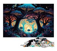 Puzzle da 1000 pezzi di Funghi Magici in cartone, decorazione fai da te, sfida per il cervello, per adulti, famiglia, regalo di Natale 26X38CM/10,23x14,96 pollici