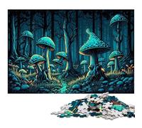 Puzzle da 1000 pezzi di funghi magici in legno per adulti, rompicapo fai da te stimolante, gioco perfetto per famiglie o regalo decorativo 50x75CM/19,68x29,52 pollici