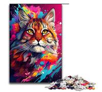 Puzzle da 1000 pezzi di gatto colorato e bello per adulti come regalo Il miglior regalo adatto per adolescenti dai 14 anni in su 75x50 cm