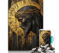 Puzzle da 1000 pezzi di Gesù d'oro per adolescenti e adulti, aiuta il cervello a esercitare i giocattoli avvincenti per coltivare la pazienza, adatto alle coppie (38x26cm)