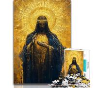 Puzzle da 1000 pezzi di Gesù d'oro per adulti e ragazzi, giochi divertenti Ogni pezzo è unico Gioco stimolante e divertente per tutta la famiglia (38x26cm)