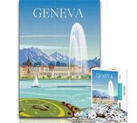 Puzzle da 1000 pezzi di Ginevra, Svizzera, per adulti, regalo, giocattolo educativo intellettuale decomprimente, ottimi regali e giocattoli, 38x26cm