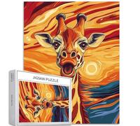 Puzzle da 1000 pezzi di giraffa Scream per adulti Edvard Munch Style Art Puzzle colorato fai da te per la decorazione della casa regali puzzle famiglia perfetto per serate di gioco 50 × 70 cm