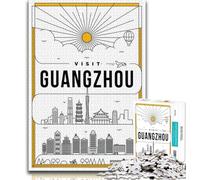 Puzzle da 1000 pezzi di Guangzhou, Cina, per adulti e adolescenti, decorazione da parete con gioco a quiz, regali unici per compleanno e Natale, 38x26cm