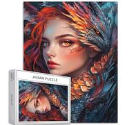 Puzzle da 1000 pezzi di guerriero dai capelli rossi per adulti stile fantasy art puzzle impegnativo giochi di attività familiari colorati fai da te puzzle per la decorazione della casa regali 50 x 68
