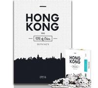 Puzzle da 1000 pezzi di Hong Kong, Cina, per adulti, regali, aiuta il cervello ad allenarsi, giocattoli avvincenti per coltivare la pazienza, ottimo regalo, 38x26cm