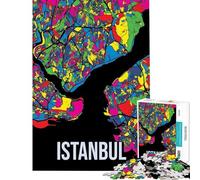 Puzzle da 1000 pezzi di Istanbul Turchia con mappa della città e arte urbana ideale per ragazzi e famiglie per un divertimento interattivo tra genitori e figli compleanni e Natale