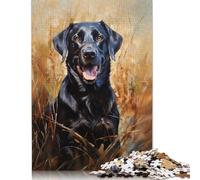 Puzzle da 1000 pezzi di Labrador nero da recuperare, regali di Natale, puzzle di carta per adolescenti, puzzle divertenti da 1000 pezzi (75x50 cm)