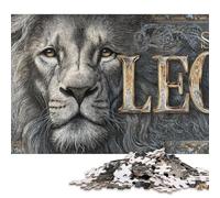 Puzzle da 1000 pezzi di Lion's Majesty Leo per adulti, puzzle in legno, gioco educativo per bambini come regalo di Natale, 1000 pezzi (75x50 cm)
