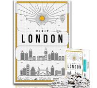 Puzzle da 1000 pezzi di Londra, Regno Unito, per adolescenti, regali, aiuta il cervello ad allenarsi, giocattoli avvincenti per coltivare la pazienza, adatti alle coppie, 38x26cm