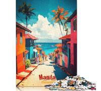 Puzzle da 1000 pezzi di Manila Art Poster, puzzle di difficoltà elevata, gioco educativo, giocattolo, regalo di Halloween (75x50 cm)