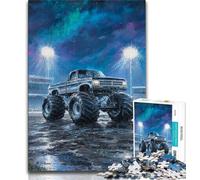 Puzzle da 1000 pezzi di Monster Truck psichedelico per adulti e adolescenti, gioco rompicapo, decorazione da parete, regali unici per compleanno e Natale, 38x26cm