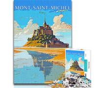 Puzzle da 1000 pezzi di Mont Saint Michel per adolescenti, gioco stimolante e gioco in famiglia con pezzi completamente interconnessi di forma casuale, 50x75cm