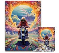 Puzzle da 1000 pezzi di motocicletta colorata, puzzle in legno per adulti, rompicapo stimolante, giocattolo rilassante per adolescenti, 50x75CM/19,68x29,52 pollici