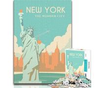 Puzzle da 1000 pezzi di New York City per adulti e adolescenti, sfida difficile antistress, migliora l'amore tra coppie, 50x75cm