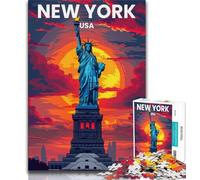 Puzzle da 1000 pezzi di New York per adulti e adolescenti, giocattoli avvincenti per la decorazione della casa, stimola l'intelligenza cerebrale, 38x26cm