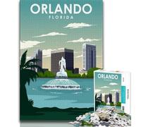 Puzzle da 1000 pezzi di Orlando Florida Travel Art per adulti e adolescenti, giocattoli, giochi educativi, antistress, lista dei desideri con Babbo Natale, 75x50cm