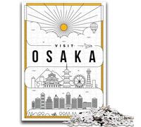 Puzzle da 1000 pezzi di Osaka, Giappone, per adolescenti, regalo, giocattolo educativo antistress, ideale come regalo per tutta la famiglia, 1000 pezzi (50x75cm)