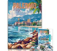 Puzzle da 1000 pezzi di Palermo, Italia, per adulti e adolescenti, per ammazzare il tempo durante le vacanze in casa Ogni pezzo è unico Gioco stimolante e divertente per tutta la famiglia, 38x26cm