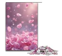 Puzzle da 1000 pezzi di petali rosa e bianchi che cadono come neve per adulti giochi di puzzle in legno per famiglie 1000 pezzi (38x26 cm)