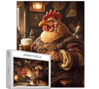 Puzzle da 1000 pezzi di pollo grasso che beve birra per adulti animali pub scena puzzle puzzle colorato fai da te per la decorazione della casa regali puzzle famiglia perfetto per serate di gioco 50 ×