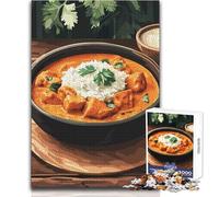Puzzle da 1000 pezzi di pollo Tikka Masala con riso per adolescenti, gioco educativo per lo sviluppo delle competenze, regalo perfetto per momenti speciali, dimensioni 50x75cm