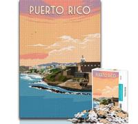 Puzzle da 1000 pezzi di Porto Rico San Juan per adulti, antistress, sfida difficile, adatto per la decorazione della scrivania, 38x26cm