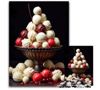 Puzzle da 1000 pezzi di praline dolci bianche puzzle difficili per adulti giocattolo educativo per adolescenti decorazione per casa e ufficio 1000 pezzi (38x26 cm)