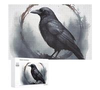 Puzzle da 1000 pezzi di puzzle con corvo nero, puzzle personalizzato in legno per adulti, foto puzzle arte da appendere alla parete, decorazione per compleanno, matrimonio, San Valentino, anniversario