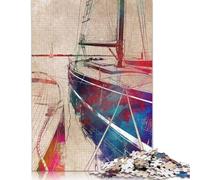 Puzzle da 1000 pezzi di regate di yacht, sport, arte, per adulti, difficoltà alta, giochi rilassanti, giocattolo, regalo di Halloween (38x26 cm)