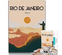Puzzle da 1000 pezzi di Rio de Janeiro, Brasile, per adulti e adolescenti, giocattolo educativo intellettuale decomprimente, regalo di compleanno, regali, decorazione murale 38x26cm
