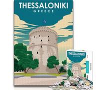 Puzzle da 1000 pezzi di Salonicco, Grecia, per adolescenti, regali, giochi divertenti per famiglie, ideale come regalo per tutta la famiglia, 38x26cm