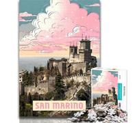 Puzzle da 1000 pezzi di San Marino per adolescenti, 1000 pezzi, impegnativi e difficili, con pezzi completamente interconnessi di forma casuale, 75x50cm