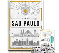 Puzzle da 1000 pezzi di San Paolo, Brasile, per adolescenti e adulti, giocattoli, giochi educativi, antistress, lista dei desideri con Babbo Natale, 38x26cm