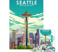 Puzzle da 1000 pezzi di Seattle Washington ideale per viaggi rilassanti sfide per la mente e l'intelligenza giocattoli che creano dipendenza regali per donne e uomini gara di velocità manuale