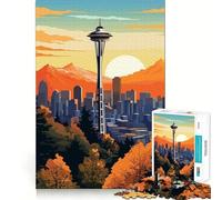 Puzzle da 1000 pezzi di Seattle, Washington, per adolescenti, per migliorare la memoria, rilassarsi, bordi precisi, regalo creativo (38x52cm)