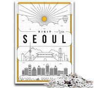 Puzzle da 1000 pezzi di Seoul, Corea del Sud, per adulti, regali, gioco stimolante e interazione tra genitori e figli, 1000 pezzi (50x75cm)